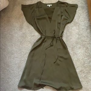 Silk, Cap Sleeved Black Swan Dress